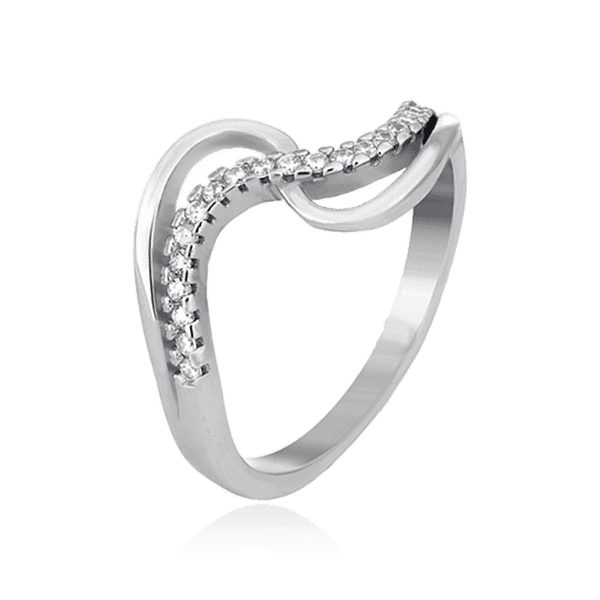 Женское серебряное кольцо с фианитами 031283 детальное изображение ювелирного изделия Серебряные кольца со вставками Женское серебряное кольцо с фианитами 031283 детальное изображение ювелирного изделия Серебряные кольца со вставками