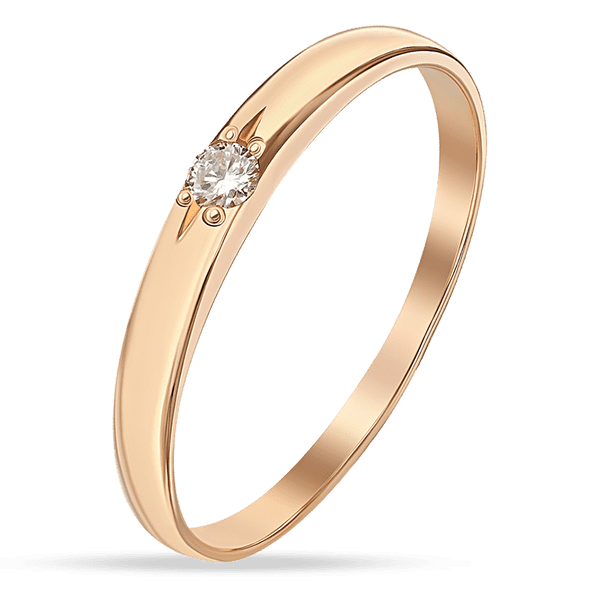 Кольцо с бриллиантом в красном золоте 035445 детальное изображение ювелирного изделия Золотые кольца Кольцо с бриллиантом в красном золоте 035445 детальное изображение ювелирного изделия Золотые кольца