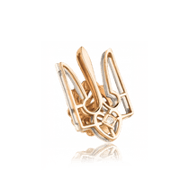 обзорное фото Золотой значок Герб Украины в красно-белом золоте с фианитом 029167 Золотые значки обзорное фото Золотой значок Герб Украины в красно-белом золоте с фианитом 029167  Золотые значки