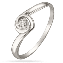 обзорное фото Кольцо для помолвки в белом золоте с бриллиантом 039016  Золотые кольца для помолвки с бриллиантом