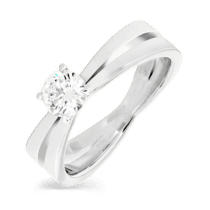 обзорное фото Помолвочное кольцо с бриллиантом из белого золота 024522  Золотые кольца для помолвки с бриллиантом