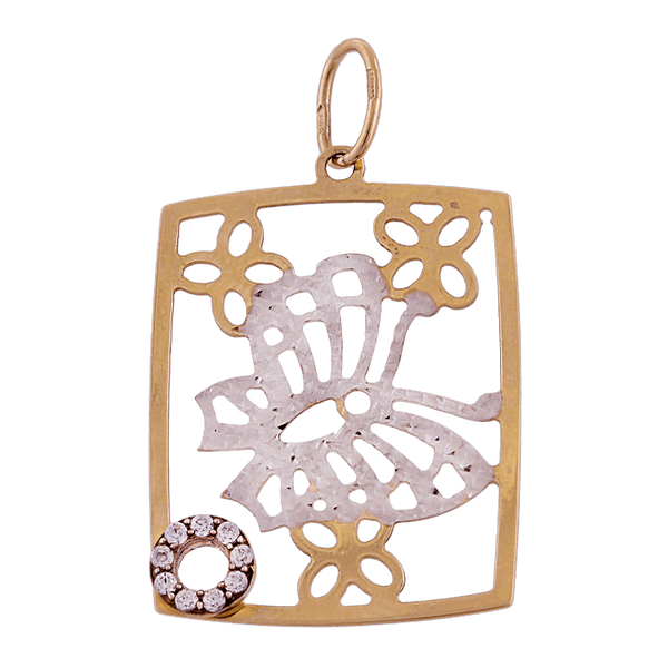 Золотой подвес Бабочка 421200 детальное изображение ювелирного изделия Золотые кулоны с фианитом Золотой подвес Бабочка 421200 детальное изображение ювелирного изделия Золотые кулоны с фианитом