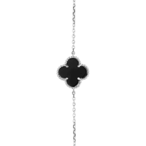 обзорное фото Серебряный браслет с ониксом 027765  Серебряные женские браслеты