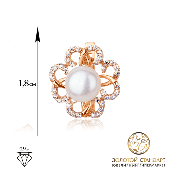 Золоті сережки з перлами 511858 детальне зображення ювелірного виробу