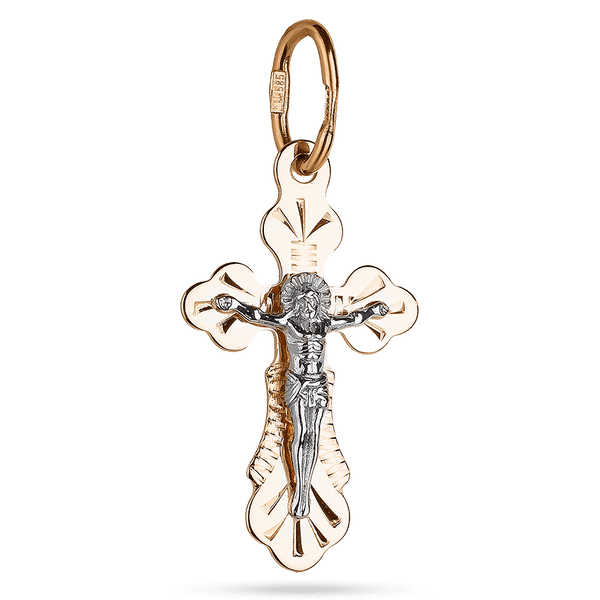 Детский крестик в красном и белом золоте с гравировкой Спаси и Сохрани 039503 детальное изображение ювелирного изделия Золотые крестики православные Детский крестик в красном и белом золоте с гравировкой Спаси и Сохрани 039503 детальное изображение ювелирного изделия Золотые крестики православные