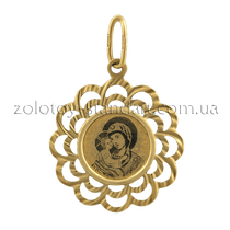 обзорное фото Золотая иконка Богородице 63256 Золотые подвески иконки обзорное фото Золотая иконка Богородице 63256  Золотые подвески иконки