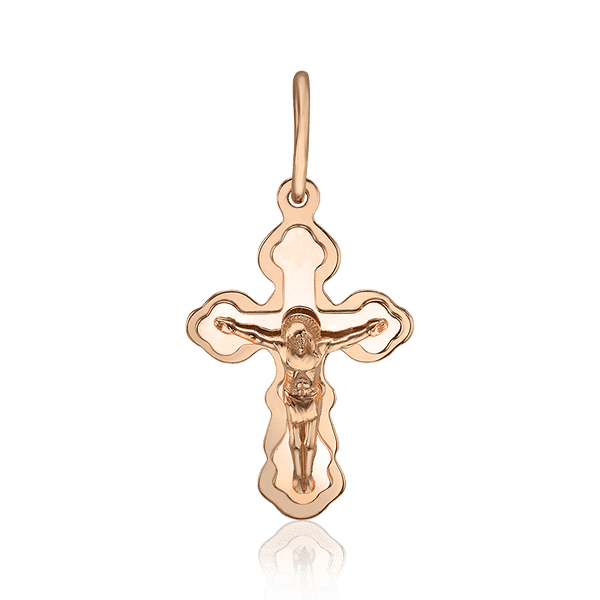 Золотой крестик на крещение в красном золоте 036586 детальное изображение ювелирного изделия Детский золотой крестик Золотой крестик на крещение в красном золоте 036586 детальное изображение ювелирного изделия Детский золотой крестик