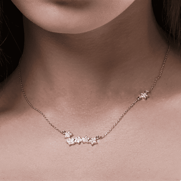 колье на шею серебряное Звезды колье на шею серебряное Звезды