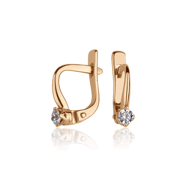 Золотые серьги с фианитом 028208 детальное изображение ювелирного изделия Серьги с камнями Золотые серьги с фианитом 028208 детальное изображение ювелирного изделия Серьги с камнями