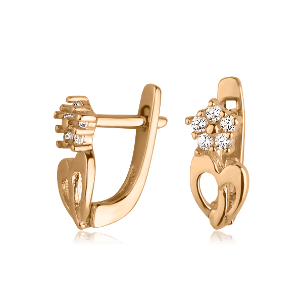 Золотые серьги с фианитами 025750 детальное изображение ювелирного изделия Серьги с камнями Золотые серьги с фианитами 025750 детальное изображение ювелирного изделия Серьги с камнями