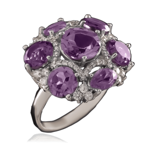 Серебряное кольцо с аметистом 023217 детальное изображение ювелирного изделия Серебряные кольца со вставками Серебряное кольцо с аметистом 023217 детальное изображение ювелирного изделия Серебряные кольца со вставками