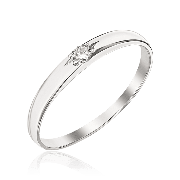 Кольцо в белом золоте с бриллиантом 035476 детальное изображение ювелирного изделия Золотые кольца Кольцо в белом золоте с бриллиантом 035476 детальное изображение ювелирного изделия Золотые кольца
