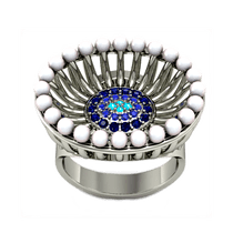 обзорное фото Кольцо из белого золота с жемчугом 320918 Золотые кольца с жемчугом обзорное фото Кольцо из белого золота с жемчугом 320918  Золотые кольца с жемчугом