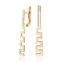 обзорное фото Стильные сережки Золотые Змейки без камней 034003  Золотые серьги