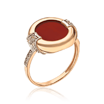 обзорное фото Золотое кольцо Круг с эмалью и фианитами 035266 Золотые кольца обзорное фото Золотое кольцо Круг с эмалью и фианитами 035266  Золотые кольца