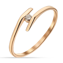 обзорное фото Золотое кольцо с бриллиантом 038817  Золотые кольца с бриллиантами