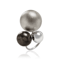 обзорное фото Серебряное кольцо с шариками в стиле Dior 034170  Серебряные кольца
