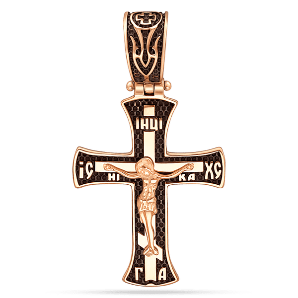 Золотой нательный крест с чернением 040254 детальное изображение ювелирного изделия Золотые крестики православные Золотой нательный крест с чернением 040254 детальное изображение ювелирного изделия Золотые крестики православные