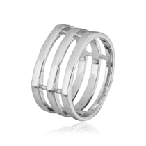 обзорное фото Серебряное кольцо с тройным ободком 031255  Серебряные кольца без вставок