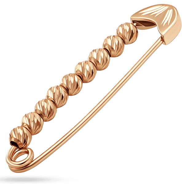 Булавка из красного золота с шариками из алмазной гравировки 039484 детальное изображение ювелирного изделия Золотые булавки Булавка из красного золота с шариками из алмазной гравировки 039484 детальное изображение ювелирного изделия Золотые булавки