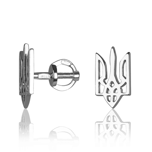 Серебряные серьги Герб Украины 037202 детальное изображение ювелирного изделия Серебряная Украинская символика Серебряные серьги Герб Украины 037202 детальное изображение ювелирного изделия Серебряная Украинская символика