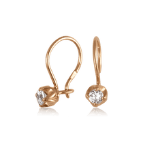 обзорное фото Золотые серьги с цирконием 1,3,0329  Серьги с камнями