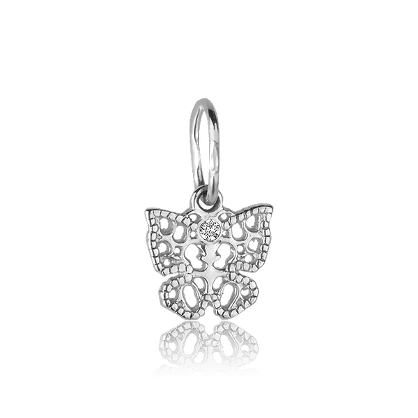 Золотой подвес Бабочка в белом золоте с фианитами 028108 детальное изображение ювелирного изделия Золотой кулон Бабочка Золотой подвес Бабочка в белом золоте с фианитами 028108 детальное изображение ювелирного изделия Золотой кулон Бабочка