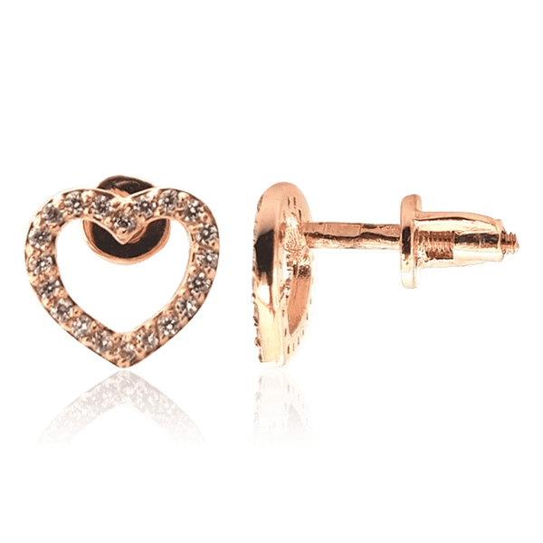 золотые серьги сердечко с фианитами