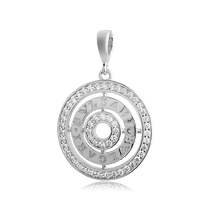 обзорное фото Серебряный кулон с фианитами 025166 Серебряные подвески со вставками обзорное фото Серебряный кулон с фианитами 025166  Серебряные подвески со вставками
