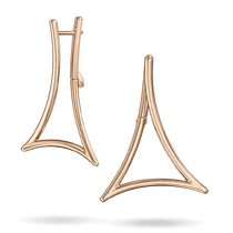обзорное фото Золотые серьги без вставок Фантазийный Треугольник 041247  Золотые серьги без вставок