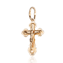 обзорное фото Золотой крестик детский 037447 Детский золотой крестик обзорное фото Золотой крестик детский 037447  Детский золотой крестик