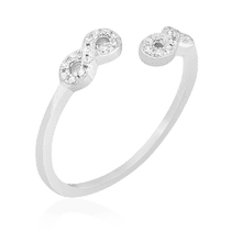 обзорное фото Серебряное кольцо "Бесконечность" с фианитами 024688 Серебряные кольца с фианитом обзорное фото Серебряное кольцо "Бесконечность" с фианитами 024688  Серебряные кольца с фианитом