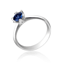 обзорное фото Золотое кольцо из белого золота с сапфиром и бриллиантами 025358 Золотые кольца с сапфиром обзорное фото Золотое кольцо из белого золота с сапфиром и бриллиантами 025358  Золотые кольца с сапфиром