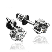 оглядове фото Сережки з білого золота з діамантами 023141