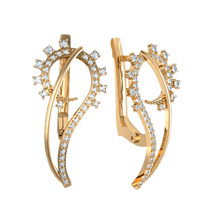 обзорное фото Золотые серьги с цирконием 420962  Золотые серьги с фианитом