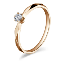 обзорное фото Помолвочное кольцо с бриллиантом из желтого золота 024579  Золотые кольца для помолвки с бриллиантом
