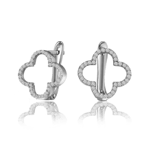 обзорное фото Серебряные серьги с фианитами 031286  Серебряные серьги с камнями