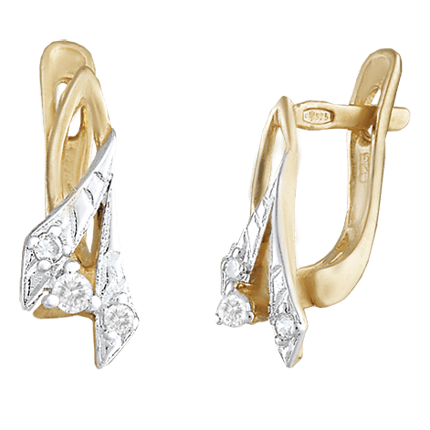 Серебряные серьги С3Ф/046 детальное изображение ювелирного изделия Серьги с позолотой