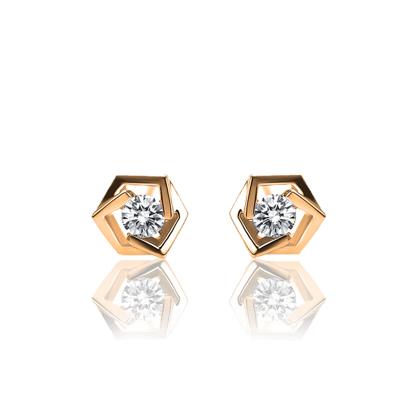 Серьги из красного золота с бриллиантом 029966 детальное изображение ювелирного изделия Золотые серьги Серьги из красного золота с бриллиантом 029966 детальное изображение ювелирного изделия Золотые серьги