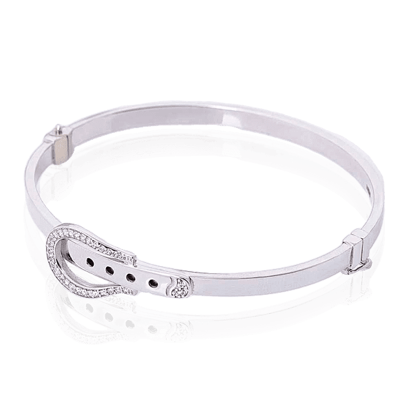 Золотой браслет Ремень с фианитами 025218 детальное изображение ювелирного изделия Золотой браслет кольцом Золотой браслет Ремень с фианитами 025218 детальное изображение ювелирного изделия Золотой браслет кольцом