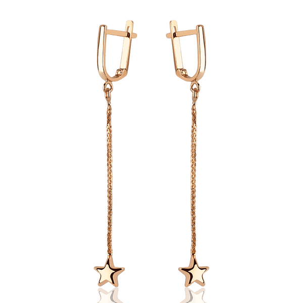 Золотые серьги висячие цепочки Звездочка 035858 детальное изображение ювелирного изделия Золотые серьги Золотые серьги висячие цепочки Звездочка 035858 детальное изображение ювелирного изделия Золотые серьги