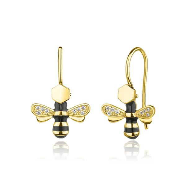 Серебряные серьги с позолотой Пчелки 031147 детальное изображение ювелирного изделия Серьги с позолотой Серебряные серьги с позолотой Пчелки 031147 детальное изображение ювелирного изделия Серьги с позолотой
