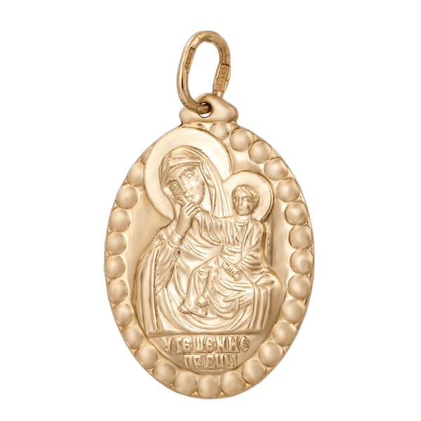 Золотая иконка Отрада и Утешение 1,4,0275 детальное изображение ювелирного изделия Золотые подвески иконки