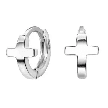 Серебряные серьги маленькие колечки с крестиком 037729 детальное изображение ювелирного изделия Серебряные серьги без вставок Серебряные серьги маленькие колечки с крестиком 037729 детальное изображение ювелирного изделия Серебряные серьги без вставок