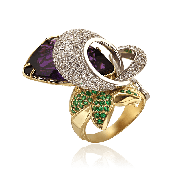 кольцо из лимонного золота в эксклюзивном дизайне кольцо из лимонного золота в эксклюзивном дизайне