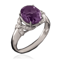 обзорное фото Серебряное кольцо с аметистом 023211 Серебряные кольца со вставками обзорное фото Серебряное кольцо с аметистом 023211  Серебряные кольца со вставками