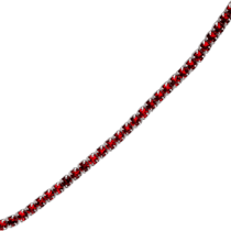 обзорное фото Серебряный браслет Дорожка с красными фианитами 027704  Серебряные женские браслеты