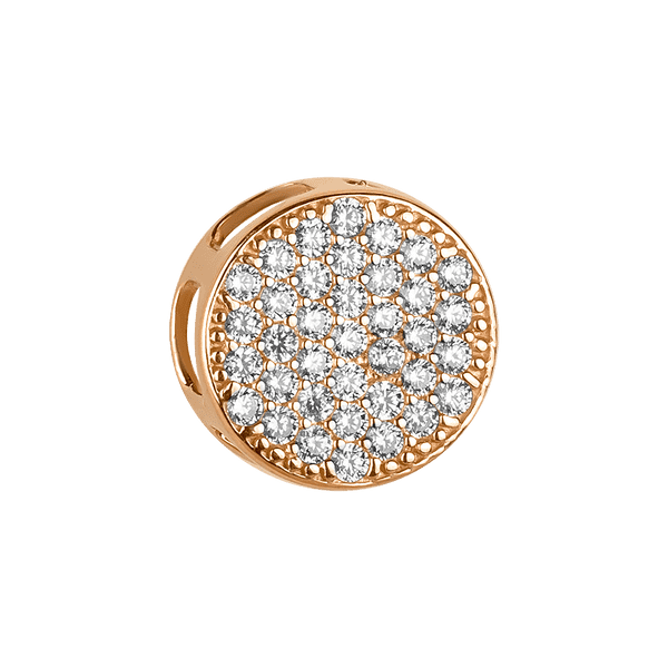 Золотой подвес с россыпью фианитов без ушка 038047 детальное изображение ювелирного изделия Золотые кулоны с фианитом