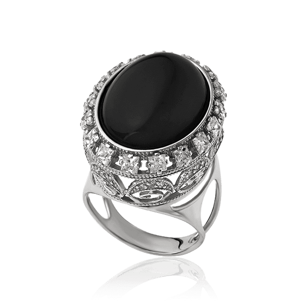 Массивный серебряный перстень с агатом и фианитами 034750 детальное изображение ювелирного изделия Серебряные кольца Массивный серебряный перстень с агатом и фианитами 034750 детальное изображение ювелирного изделия Серебряные кольца