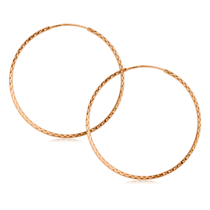 обзорное фото Золотые серьги кольца с алмазной гранью 80001  Золотые серьги кольца (конго) 